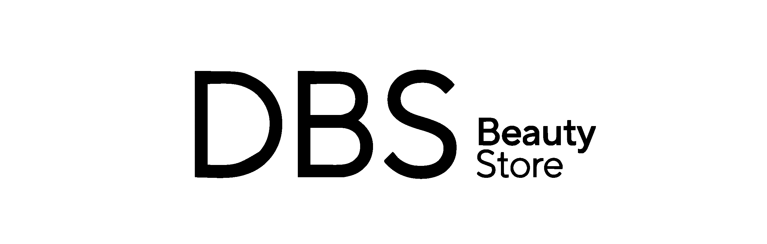 logos_DBS__0019_CDD Logotipo en color negro que presenta las letras "DBS" en un estilo moderno y audaz. A la derecha, se encuentra la palabra "Beaut Store" en un tipo de letra más delgada y elegante, lo que sugiere un enfoque en productos de belleza. El diseño es minimalista y atractivo.