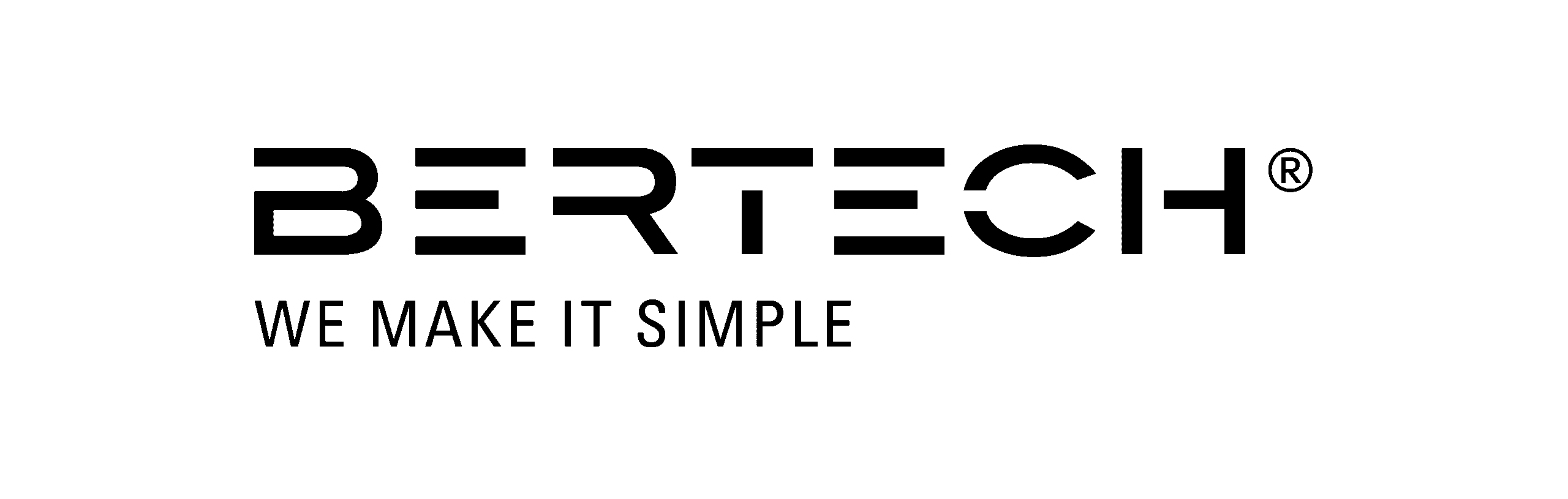 logos_bertech__0019_CDD Logotipo en color negro que presenta la palabra "ERTECH" en letras mayúsculas y un diseño moderno. Debajo, la frase "MAKE IT SIMPLE" en un tipo de letra más delgada y en minúsculas. El diseño es minimalista y transmite una sensación de simplicidad y tecnología.